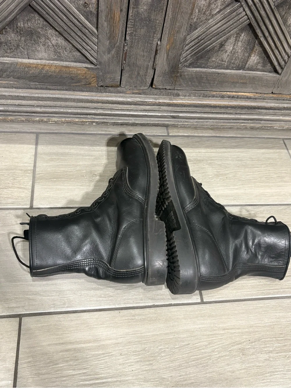 RED WING 4473 Vintage USA BLACK LEATHER ENGINEER MILITARY BOOTS 11 STEEL TOE